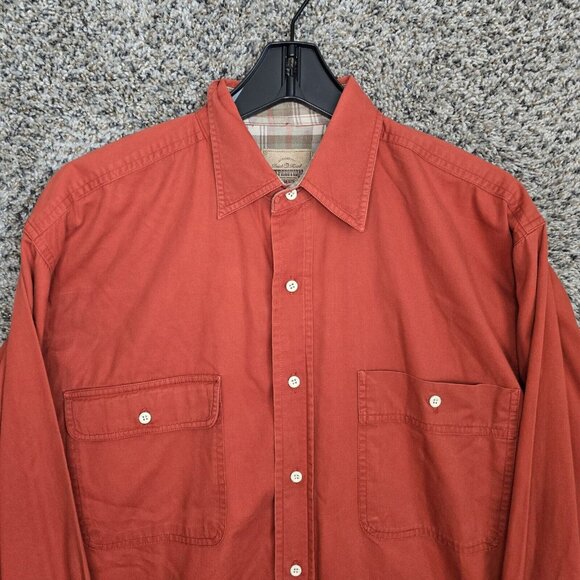 Duck Head Expedition Shirt Mens‎ Medium Orange Button Up Pockets Casual Cotton - Picture 4 of 8